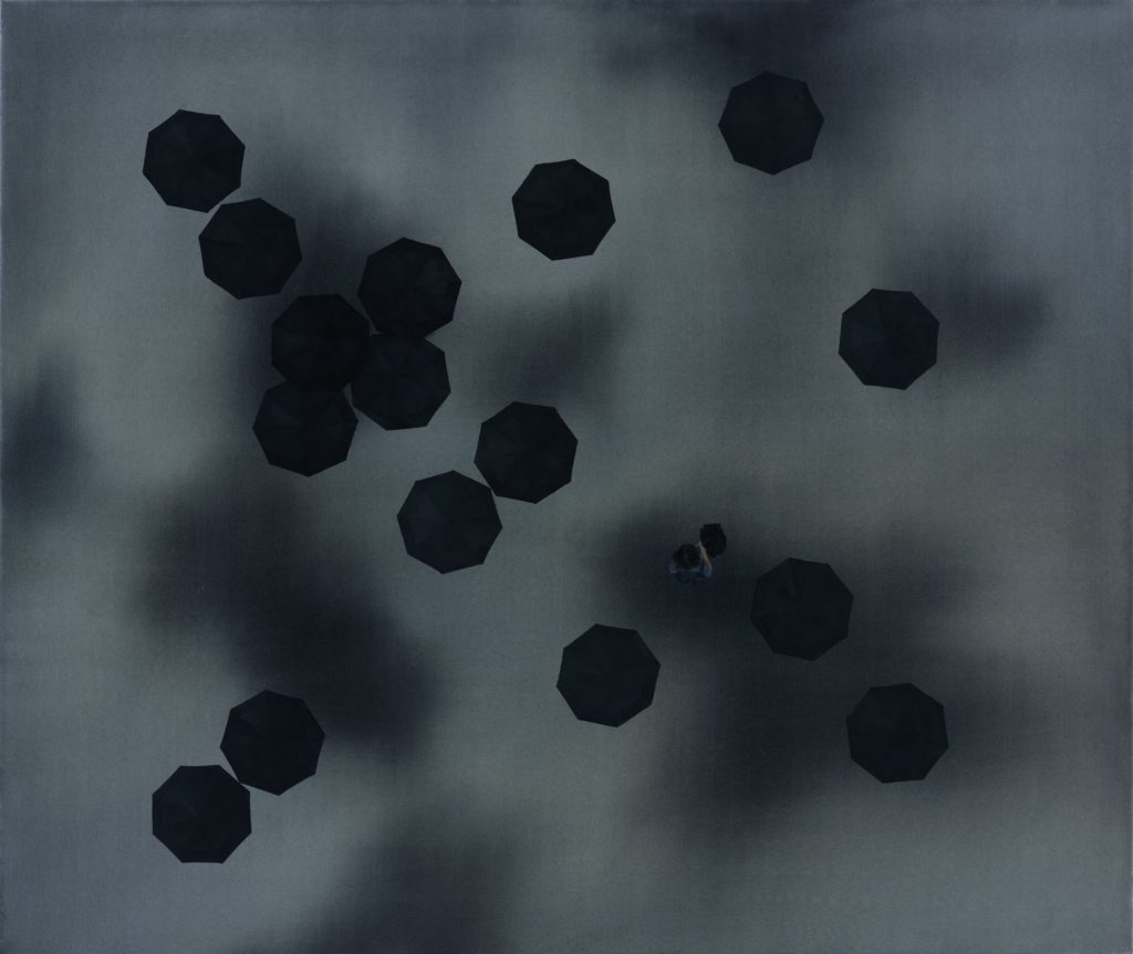 December 21, Midnight, 2005, oil on canvas, 148×175, collection of Tel Aviv Museum of Art, acquired through a contribution from the America-Israel Cultural Foundation