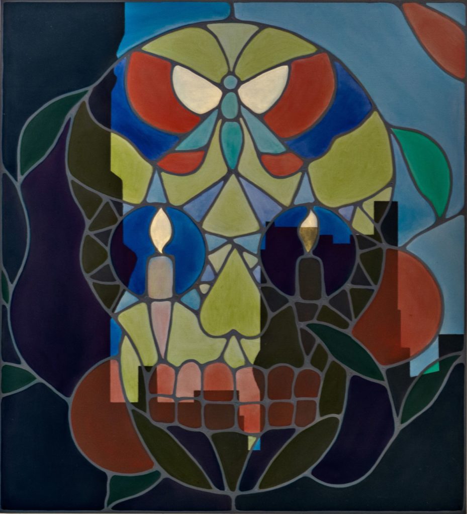 Memory, 2015, oil on black MDF, 65×59 cm