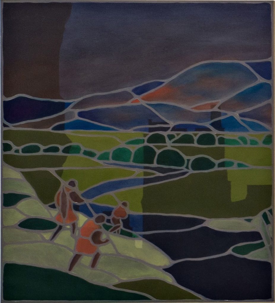 One Day( night) , 2015, oil on black MDF, 53x47cm